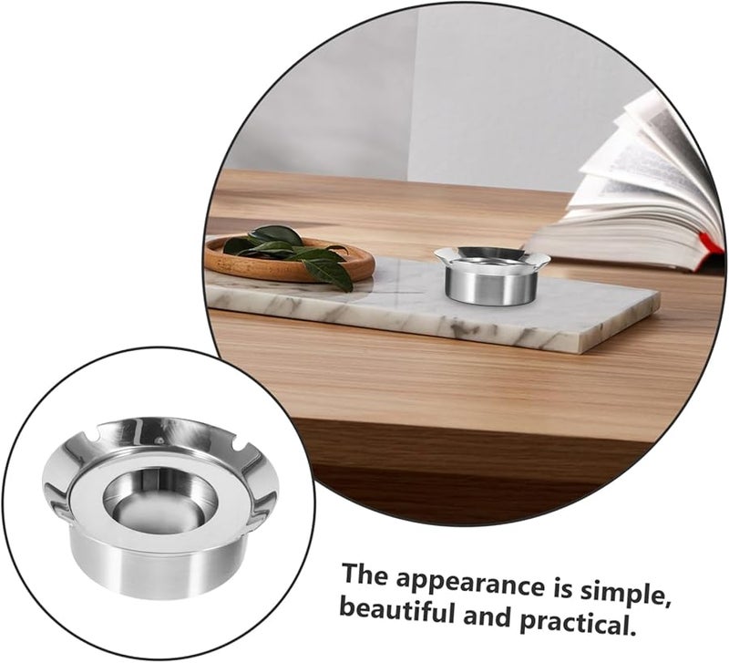 منفضة سجائر فولاذية مقاومة للصدأ إسكندنافية بسيطة خالية من الدخان للسيارة والمنزل - Image 3